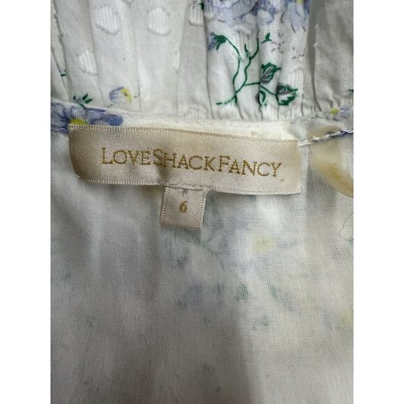 LOVESHACKFANCY Carlton Floral Maxi Dress Boho Cotton fit&flare sz 6 - Picture 12 of 14